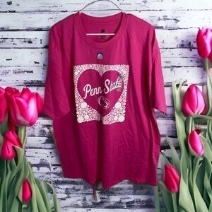 Penn State Pink T-shirt 2X NWT Women’s Heart Nittany Lions NCAA